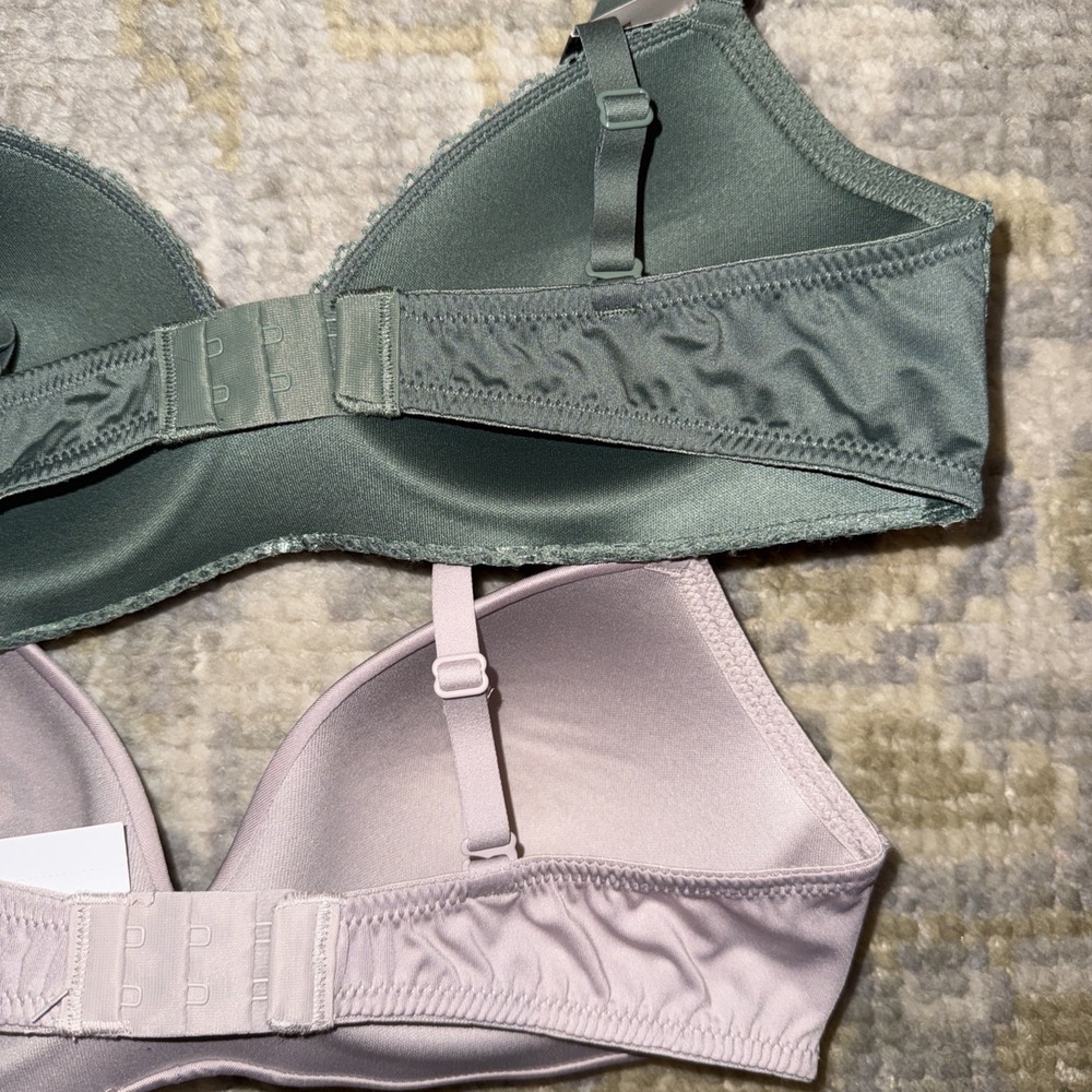 2pk Maidenform Women's Green/pin Wireless Tshirt Lightly Line Bra Adjustable 34B - Picture 8 of 10